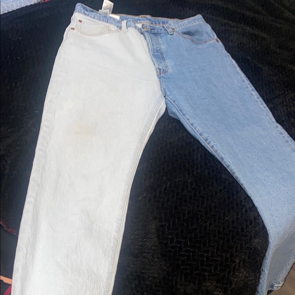 Levi 501 Original Cropped Two Tone High Rose Jeans - Picture 4 of 7